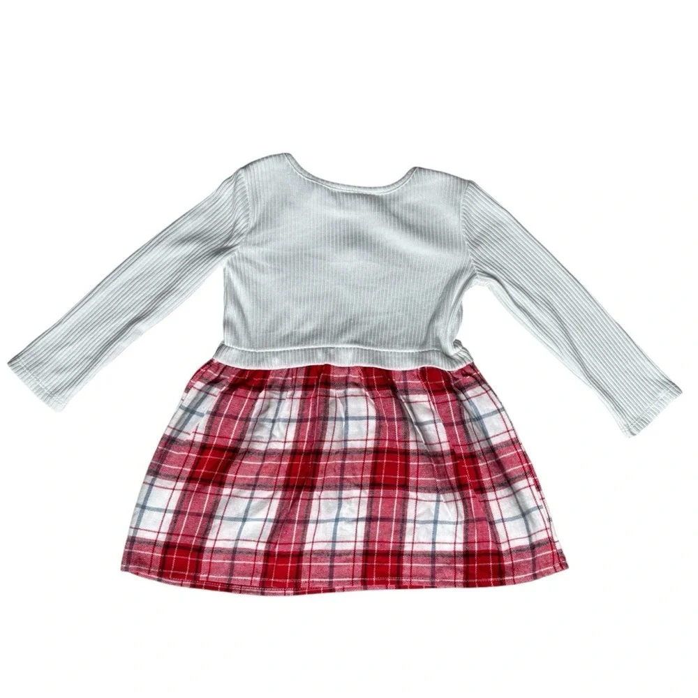 NWT The Children’s Place Plaid Holiday Christmas Dress Size 12-18 Months